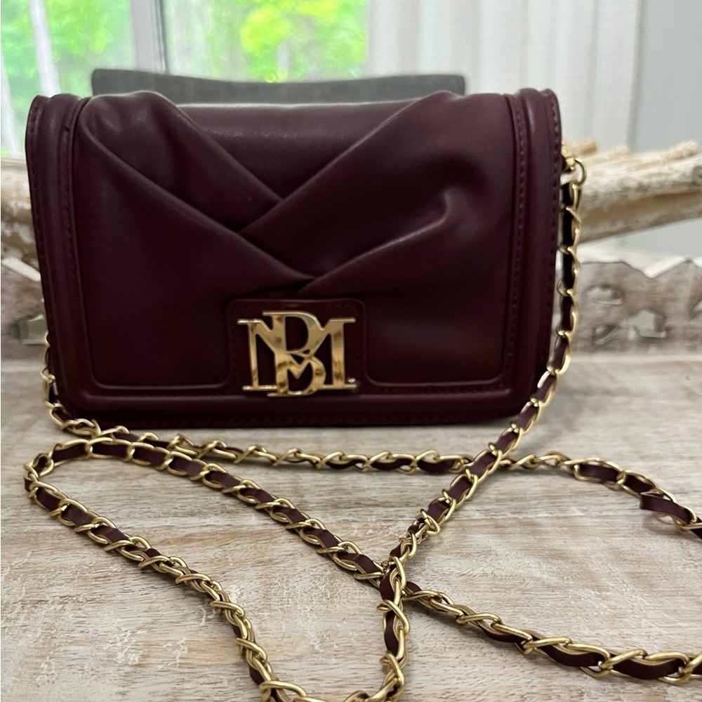Badgley Mischka Pleated Crossbody Bag in Wine NWT!